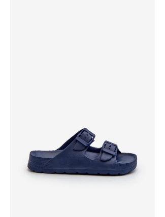 Lehké dětské pěnové sandály s přezkami v modré barvě Adirnaca