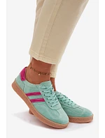 Dámské kožené semišové tenisky S.Barski LR61-7089 Mentolové Dámské kožené semišové tenisky S.Barski LR61-7089 Mentolové