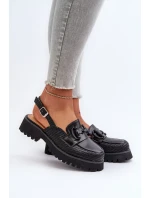 Dámské sandály na plochém podpatku s ozdobou Černá D&A Dámské sandály na plochém podpatku s ozdobou Černá D&A