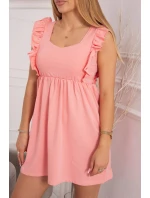Šaty s volánky 9082 meruňkové - Kesi