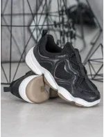 Praktické dámské černé  tenisky bez podpatku