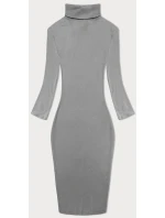 Šedé vypasované žebrované šaty s rolákem Rue Paris (5133) Šedé vypasované žebrované šaty s rolákem Rue Paris (5133)