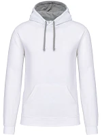 Kariban K 446 Kontrastní mikina s kapucí 20.K446 white/fine grey Kariban K 446 Kontrastní mikina s kapucí 20.K446 white/fine grey