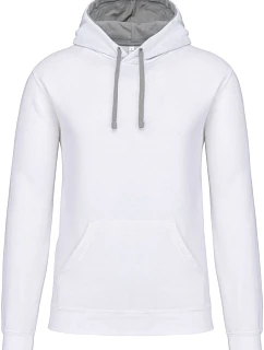 Kariban K 446 Kontrastní mikina s kapucí 20.K446 white/fine grey