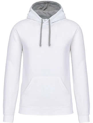 Kariban K 446 Kontrastní mikina s kapucí 20.K446 white/fine grey Kariban K 446 Kontrastní mikina s kapucí 20.K446 white/fine grey