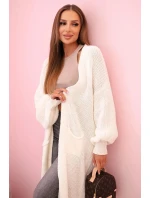 Svetr dlouhý kardigan ecru