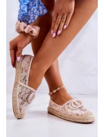 Dámské krajkové espadrilky s ozdobou béžove Summer Dream