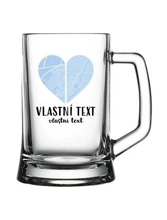 Personalizovaná pivní sklenice - Dvě místa, jedno srdce Personalizovaná pivní sklenice - Dvě místa, jedno srdce