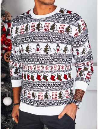 Pánský vánoční svetr bílý FashionStreet WX2166