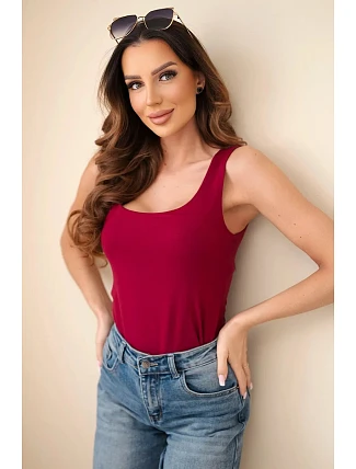 Dámská halenka na ramínka s výstřihem světle bordó Dámská halenka na ramínka s výstřihem světle bordó