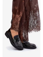 Lakované Kožené Mokasíny Dámské Vinceza 91125 Černé