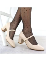 Sergio Leone PB176 páskové lodičky na nízkém podpatku v tělové barvě Sergio Leone PB176