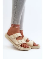 Lehké Pěnové Dámské Žabky S Sponami Big Star NN274A752 Béžové