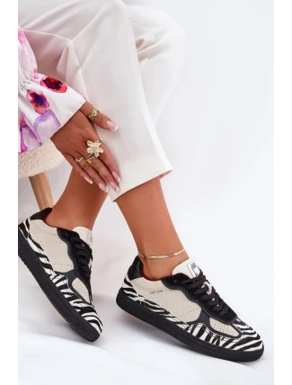 Dámské sneakers Daniel Lopez Just Dare se zebřím vzorem – béžové