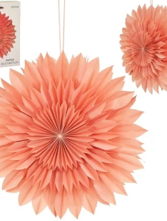 DEKORATIVNÍ ZÁVĚSNÁ PAPÍROVÁ HVĚZDA 3D 50CM RŮŽOVÁ