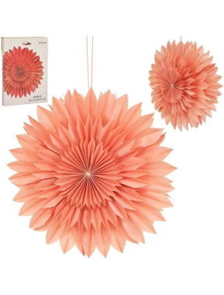 DEKORATIVNÍ ZÁVĚSNÁ PAPÍROVÁ HVĚZDA 3D 50CM RŮŽOVÁ