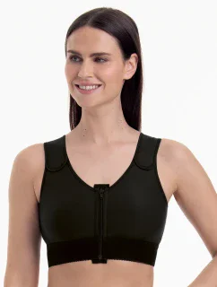 Valencia kompresní podprsenka oboustran.,zap. vpředu 1194X black - Anita Care