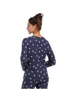 Dámské pyžamo 21232-438-2 tm. modré se vzorem - Rebelle