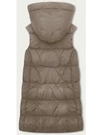 Béžová dámská vesta s kapucí (B8176-12)