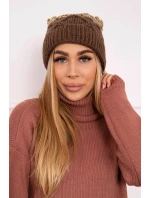 Fleecová čepice Alice K248 cappuccino+ecru Fleecová čepice Alice K248 cappuccino+ecru