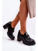 Elegantní boty na sloupu Se Stříbrným Ornamentem Černe Harmell