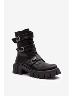 Dámské kožené boty černé SBarski MR870-62