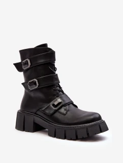 Dámské kožené boty černé SBarski MR870-62