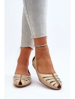 Zazoo 10009 Pohodlné Dámské Kožené Baletky Beige