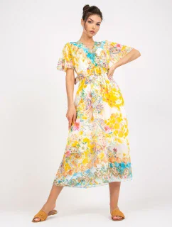 Šaty DHJ SK 15967 1.01P bílá a žlutá