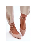 Dámské vázané baleríny s kamínky 6140 Béžová - Diamantique Dámské vázané baleríny s kamínky 6140 Béžová - Diamantique