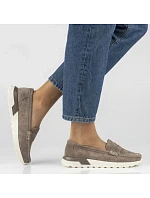 Dámské kožené mokasíny na platformě béžové Filippo DP7528