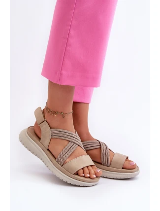 Lehké Dámské Pohodlné Sandály Na Suchý Zip Beige Ceclea Lehké Dámské Pohodlné Sandály Na Suchý Zip Beige Ceclea