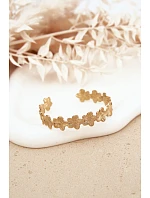 Dámský náramek ze nerezové oceli s květinami zlatá