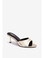 Sandály z umělé kůže na jehlovém podpatku Zlaté Melissea