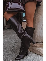 Celoroční kozačky na podpatku hnědé Emeline Celoroční kozačky na podpatku hnědé Emeline