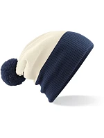Beechfield B 451 2-barevná pletená čepice s bambulí 53.0451 off white/french navy Beechfield B 451 2-barevná pletená čepice s bambulí 53.0451 off white/french navy
