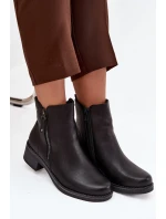Dámské kotníkové boty na klínu s vyhříváním Černé Kalivana