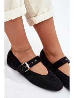 Dámské baleríny s páskem Černé Pamira