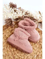 Dětské sněhule na suchý zip Pink Unitia