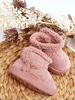 Dětské sněhule na suchý zip Pink Unitia