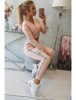 Sada s ozdobnými stuhami tmavě pudrově růžová