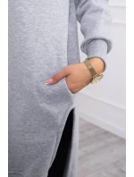 Zateplená mikina s bočními rozparky šedá Zateplená mikina s bočními rozparky šedá