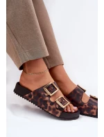 Voňavé Dámské Pantofle S Přezkami Leopardí Hnědé ZAXY RR285059