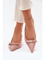 Lakované Sandály Na Jehlovém Podpatku S Mašlí Nude Naylna Lakované Sandály Na Jehlovém Podpatku S Mašlí Nude Naylna