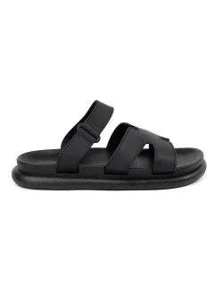 Originální nazouváky dámské černé na plochém podpatku