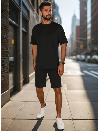 Pánská černá souprava FashionStreet AX0807