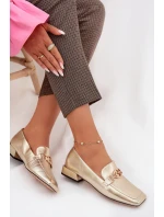 Kožené dámské mokasiny s ozdobným detailem D&A CR61-3125 zlaté