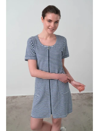 Vamp - Pohodlné celopropínací froté šaty 16930 - Vamp