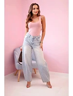 Dámská halenka na ramínka s výstřihem tmavě růžová Dámská halenka na ramínka s výstřihem tmavě růžová