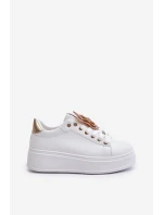 Dámské Tenisky Na Platformě S Motýlem Bílá-Zlatá Naritevia Dámské Tenisky Na Platformě S Motýlem Bílá-Zlatá Naritevia